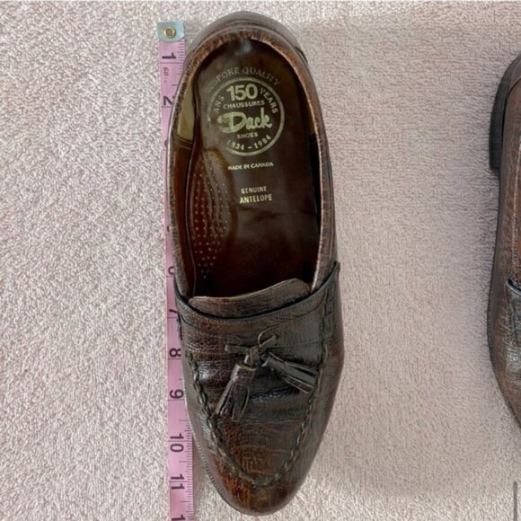 Vintage Dack Brown Antelope Leather Loafers Shoes 8.5 - Picture 12 of 13